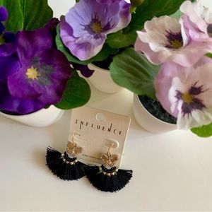 Black Fringe Butterfly Earrings 🦋🖤